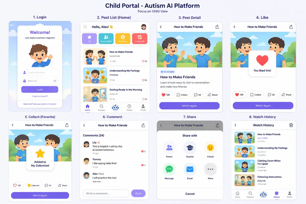 AI Autism Learning and Family Support Platform project screenshot
