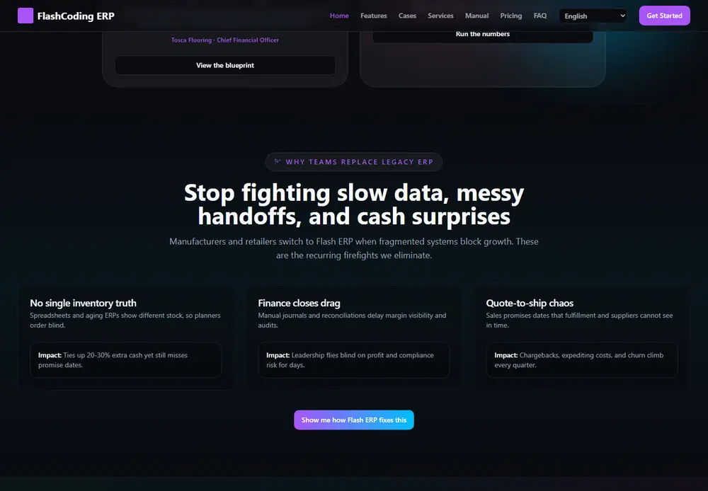 Inventory and Order Automation Dashboard interface design